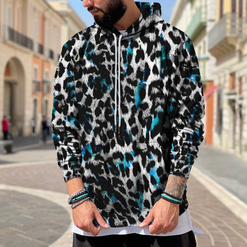 Men's Street Fashion Leopard Print Sweater