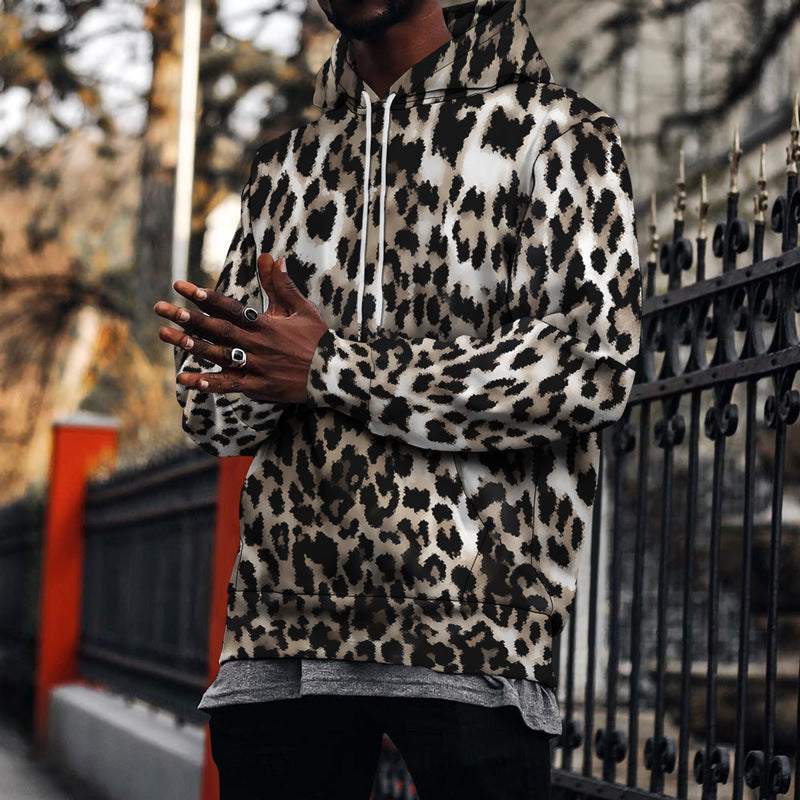 Men's Street Fashion Leopard Print Sweater