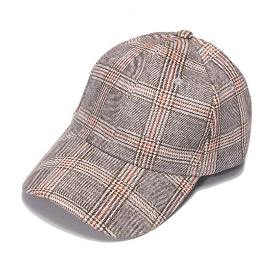 New Baseball Cap Thermal Plaid Outdoor Sun Block Cap Cap