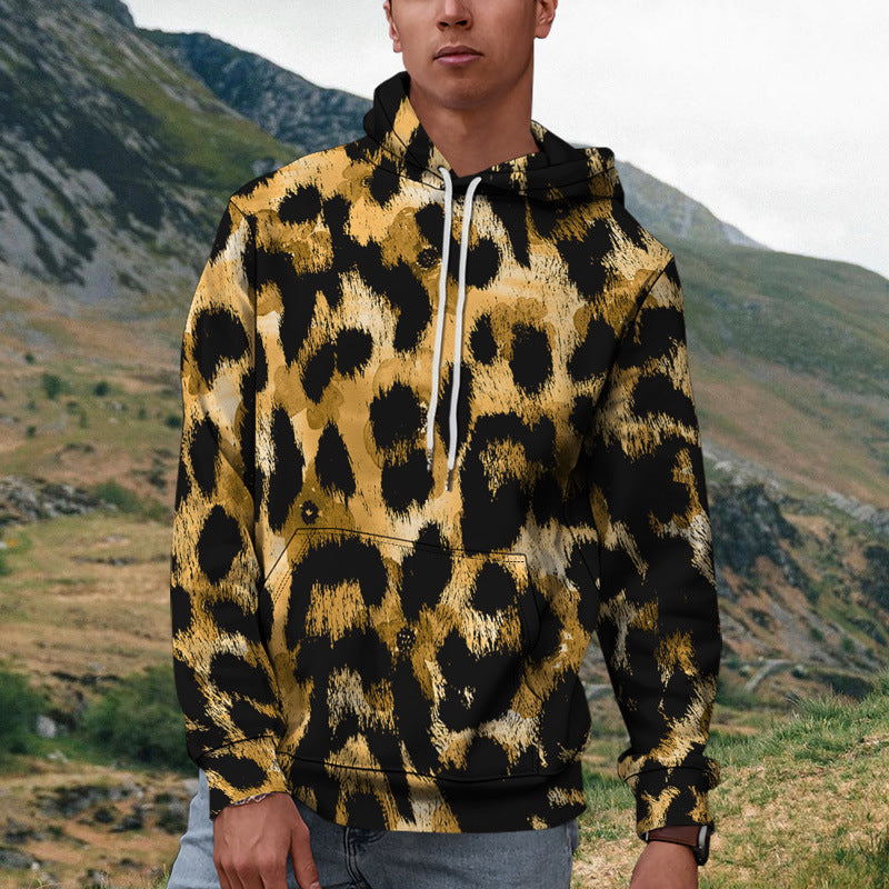 Men's Street Fashion Leopard Print Sweater