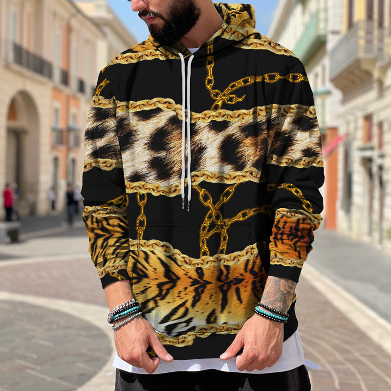 Men's Street Fashion Leopard Print Sweater