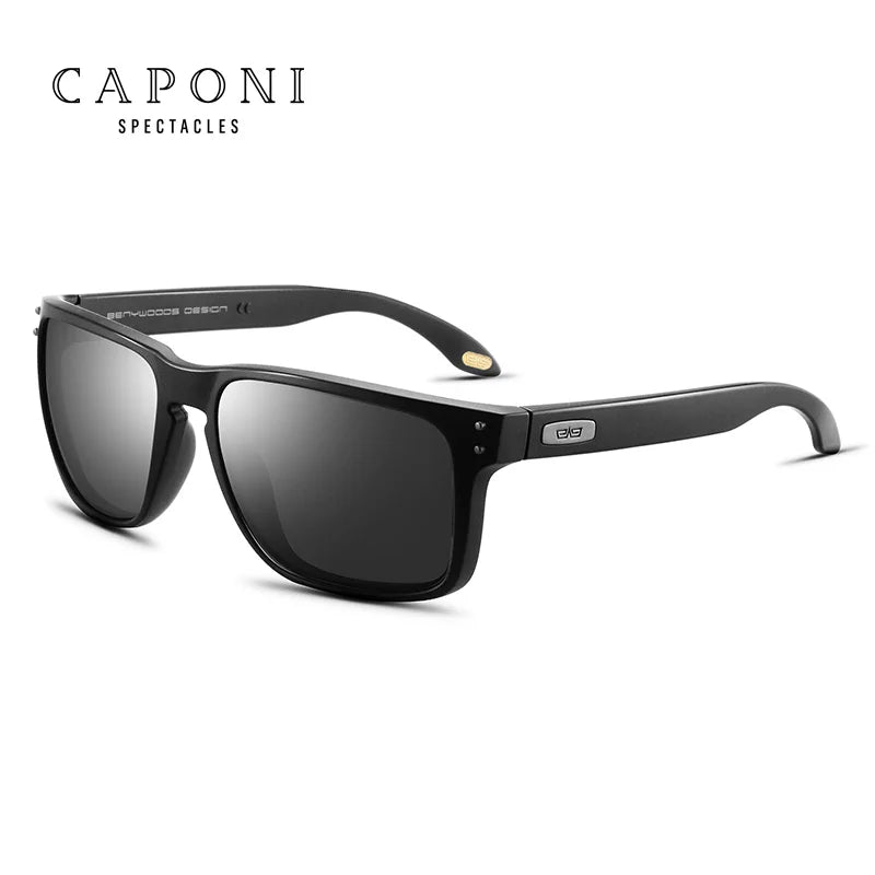 Driving Sunglasses for Men Polarized Brand Designer Sun Glasses Photochromic Square TR Frame Black Men'S Shades BS9417