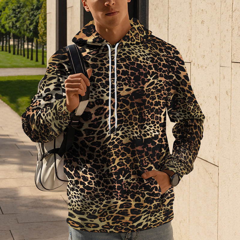 Men's Street Fashion Leopard Print Sweater