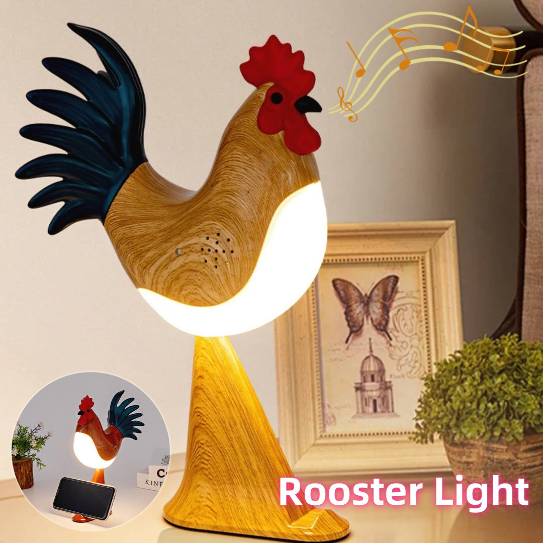 LED Rooster Night Light Touch With Sound Rechargeable Bedroom Bedside Lamp Dimmable Car Ambience Aroma Carrying Lamp Home Decor