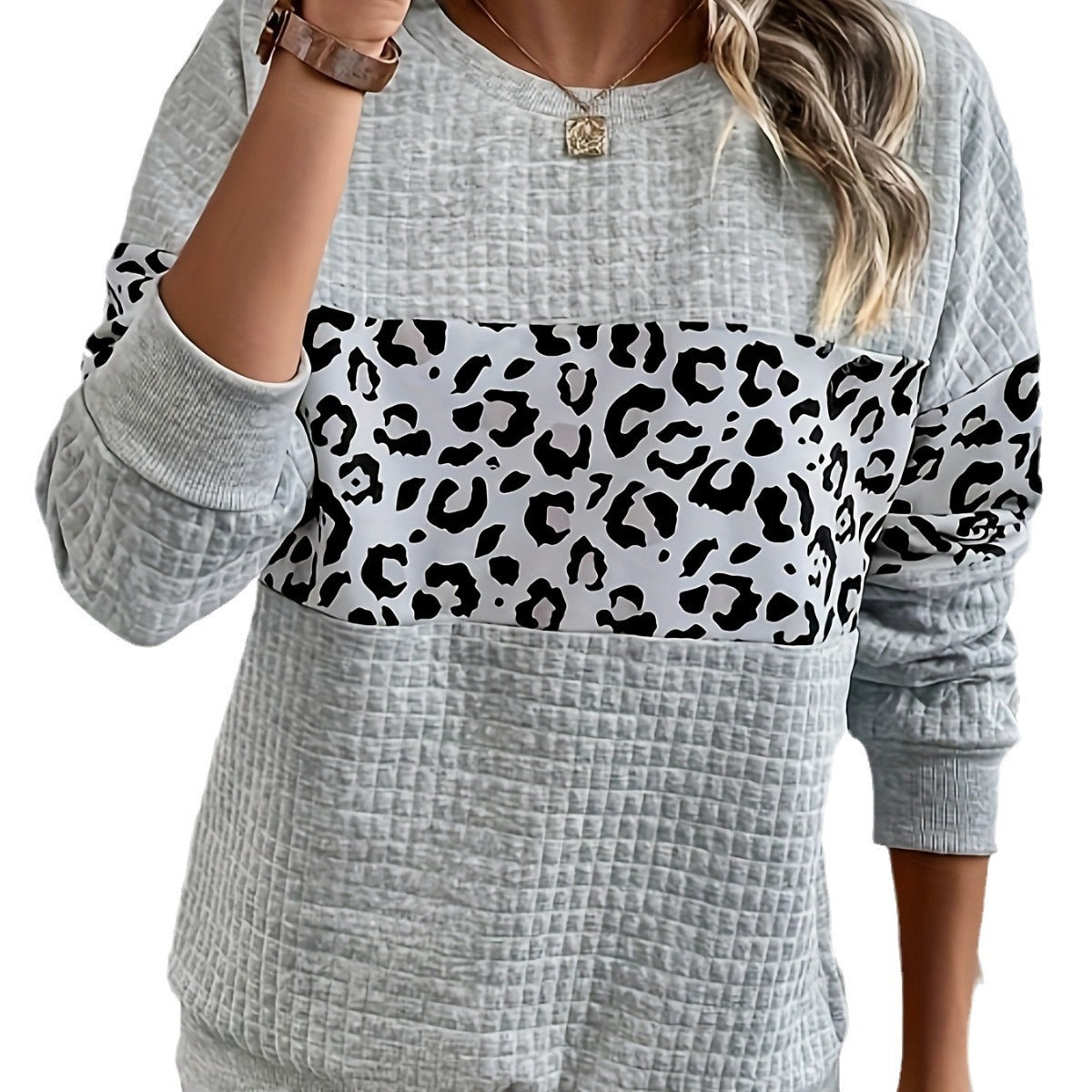 Printed Long Sleeve Round Neck Fashion Casual Sweatshirt