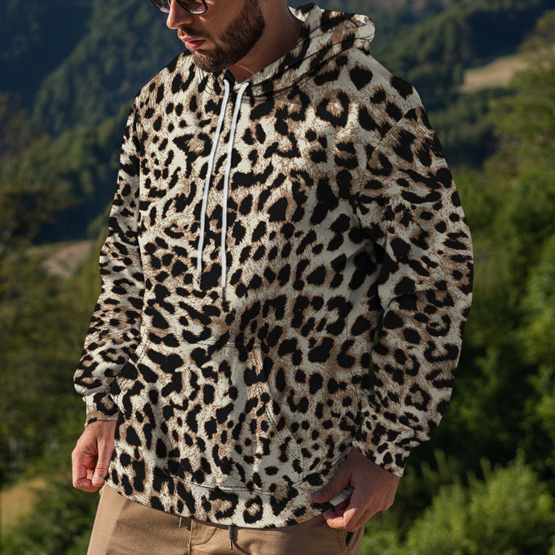 Men's Street Fashion Leopard Print Sweater