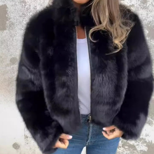 Women's Imitation Fur Zipper Jacket