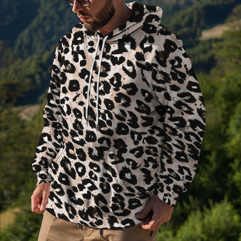 Men's Street Fashion Leopard Print Sweater