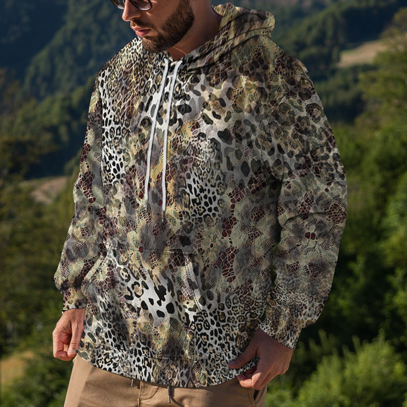 Men's Street Fashion Leopard Print Sweater