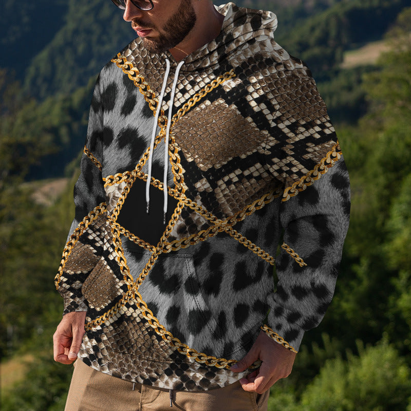 Men's Street Fashion Leopard Print Sweater