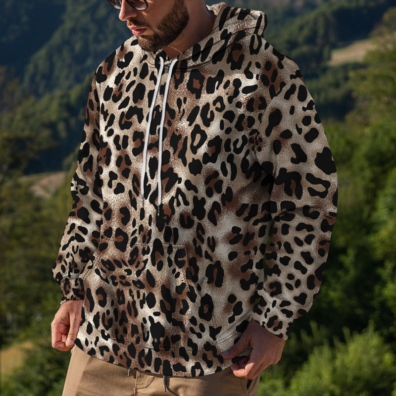 Men's Street Fashion Leopard Print Sweater